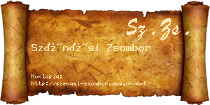 Szénási Zsombor névjegykártya