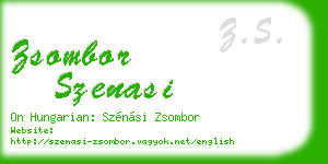 zsombor szenasi business card